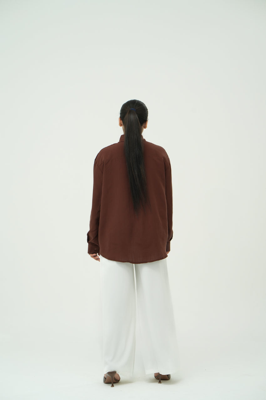 BROWN MINIMAL SHIRT