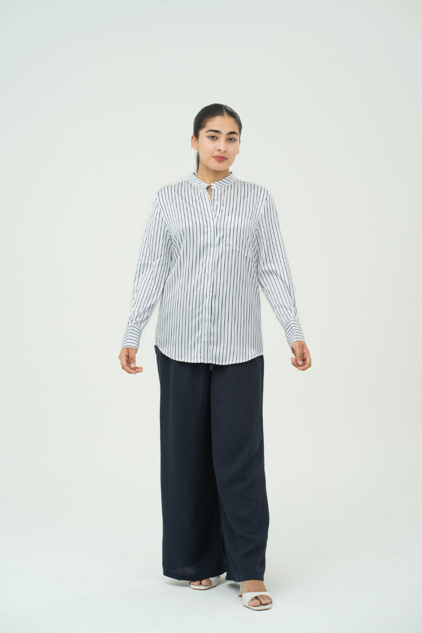 SATIN STRIPE SHIRT