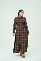 BROWN CLASSIC PLAID DRESSES