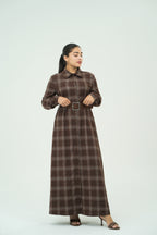 BROWN CLASSIC PLAID DRESSES
