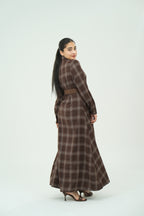 BROWN CLASSIC PLAID DRESSES