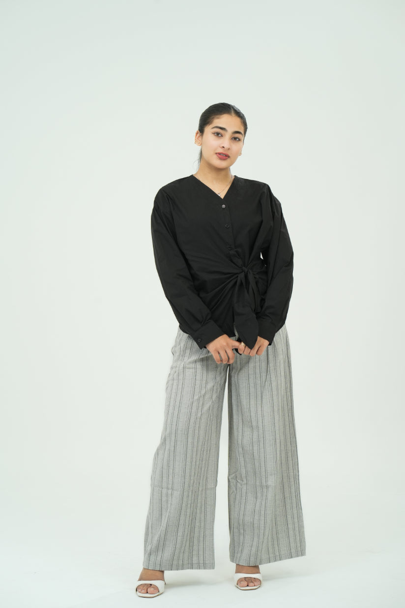 SIDE TIE WRAP SHIRT