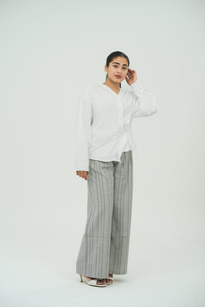 SIDE TIE WRAP SHIRT