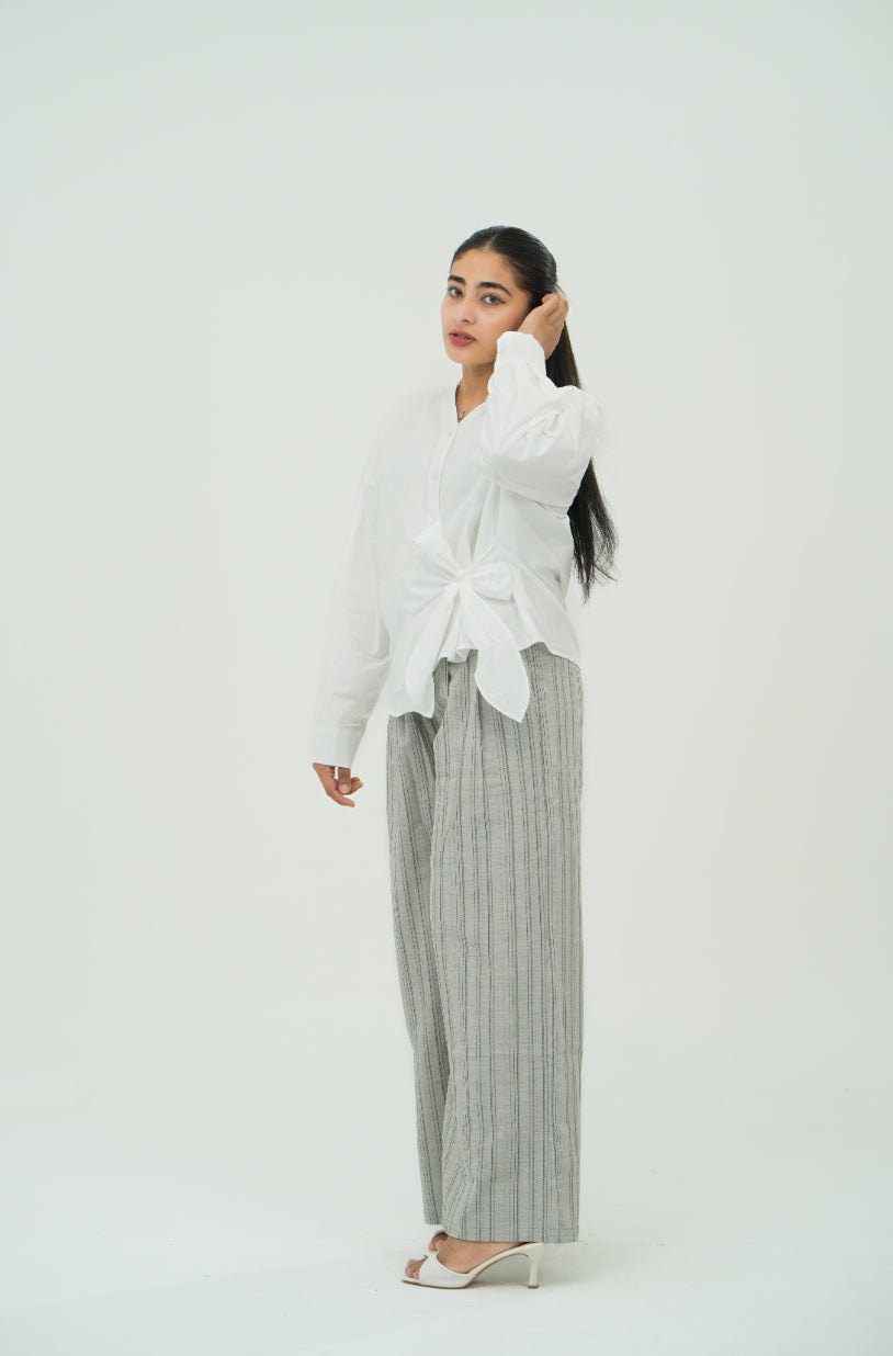 SIDE TIE WRAP SHIRT