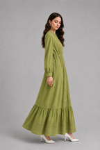 Button front maxi green