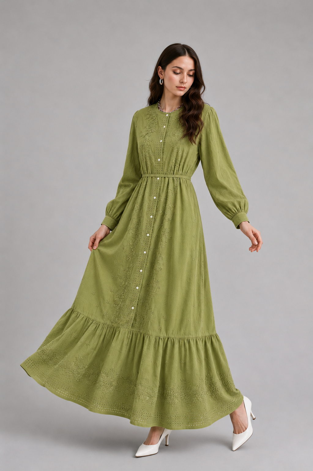 Button front maxi green