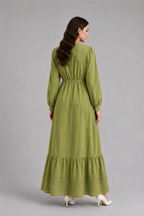 Button front maxi green