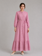 Button front maxi pink