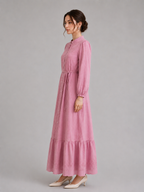 Button front maxi pink
