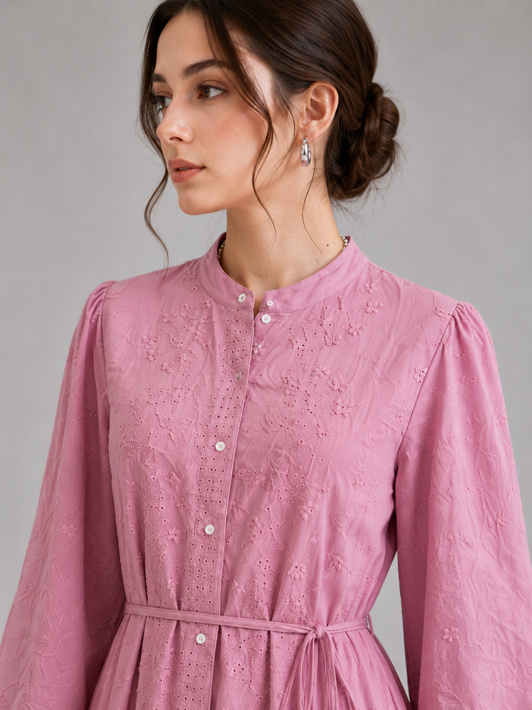 Button front maxi pink