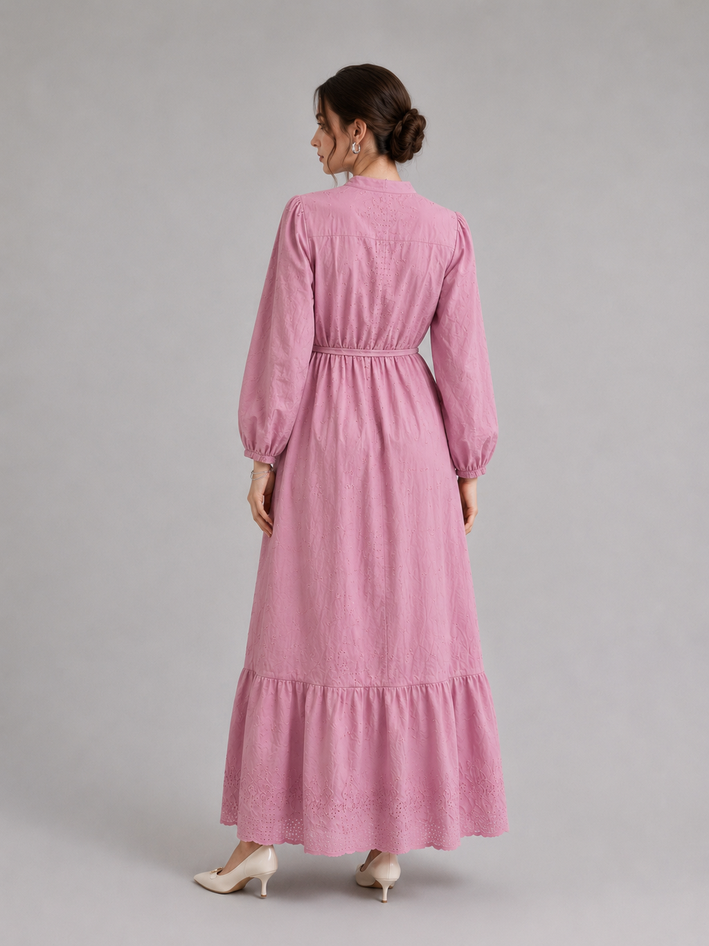 Button front maxi pink