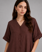 Soft stripe maxi-brown