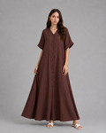Soft stripe maxi-brown