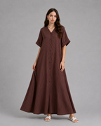 Soft stripe maxi-brown