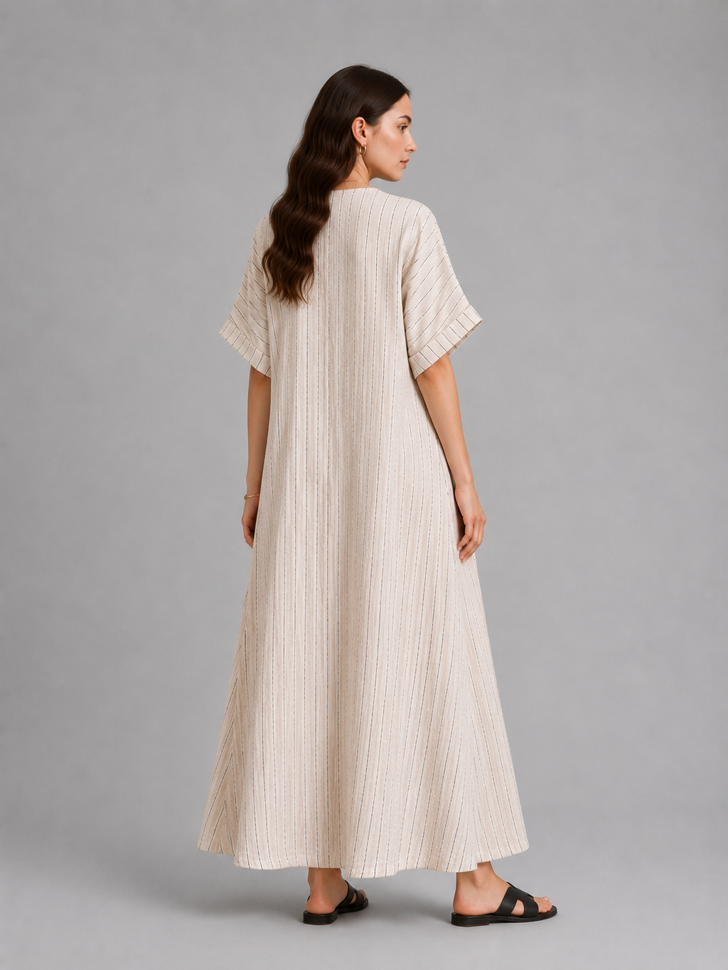 Soft stripe maxi - white