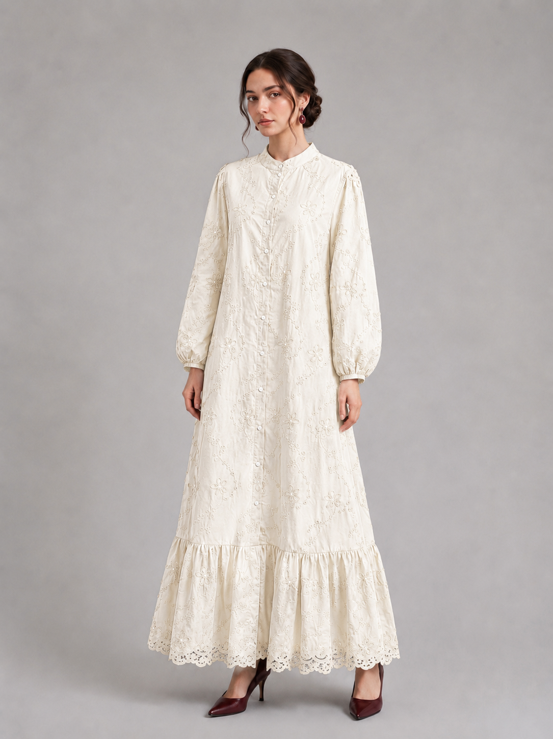 Embroidered long dress