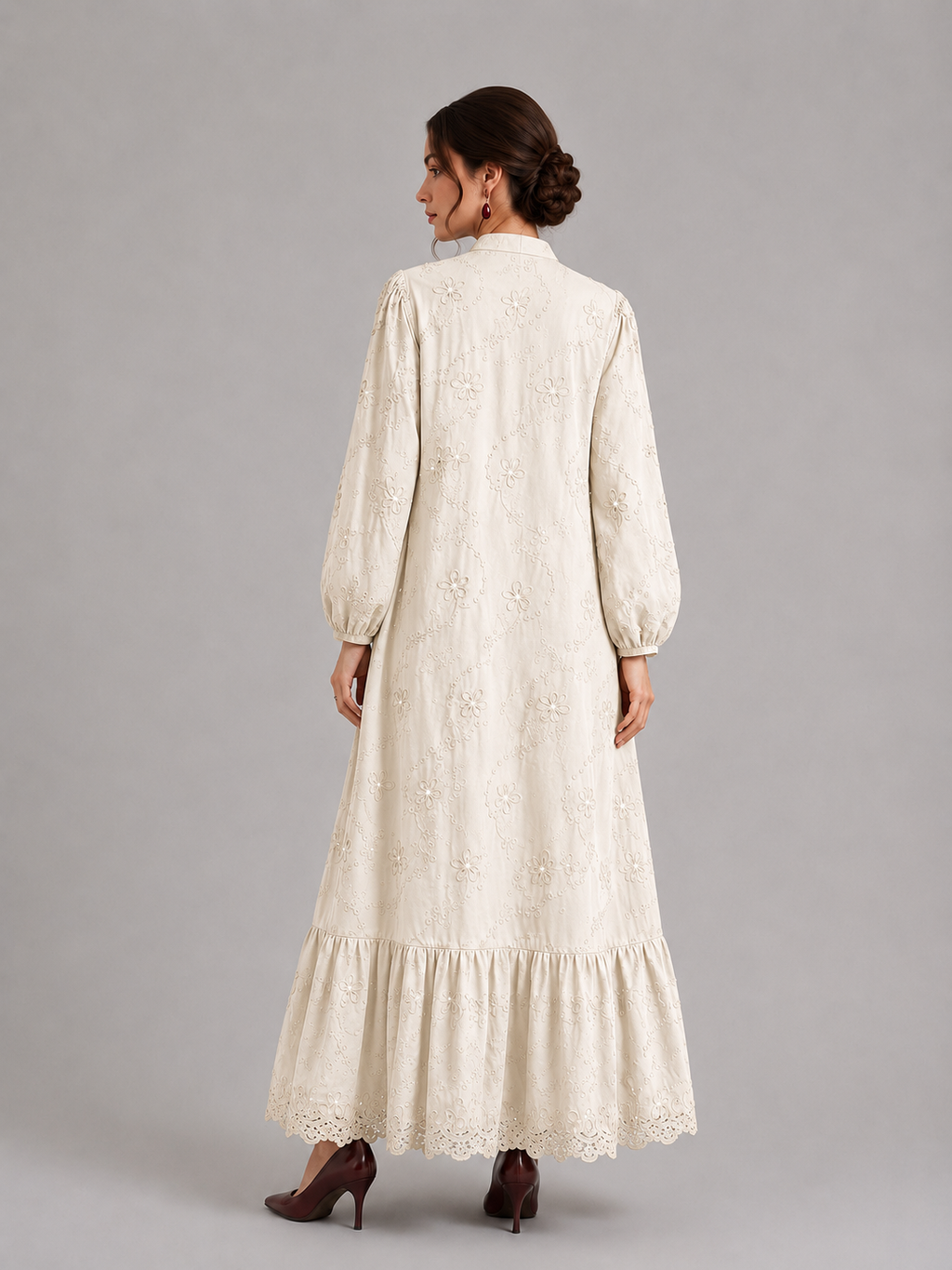 Embroidered long dress