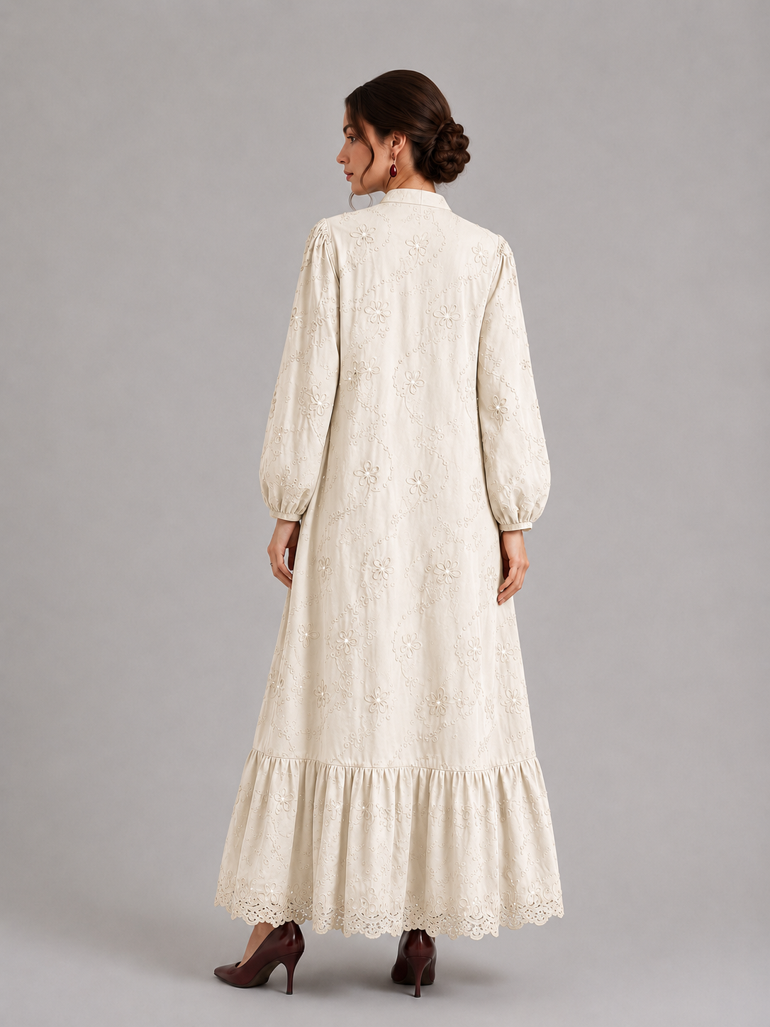 Embroidered long dress