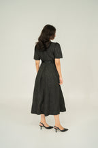 Pleated v neck dresses