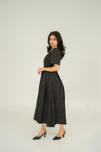 Pleated v neck dresses