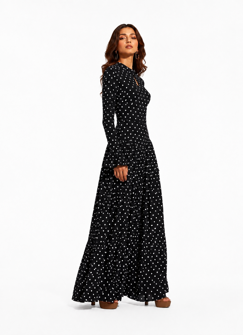 polka maxi dresses