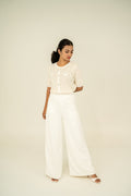 ivory button front knit wear