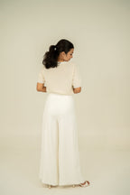 ivory button front knit wear