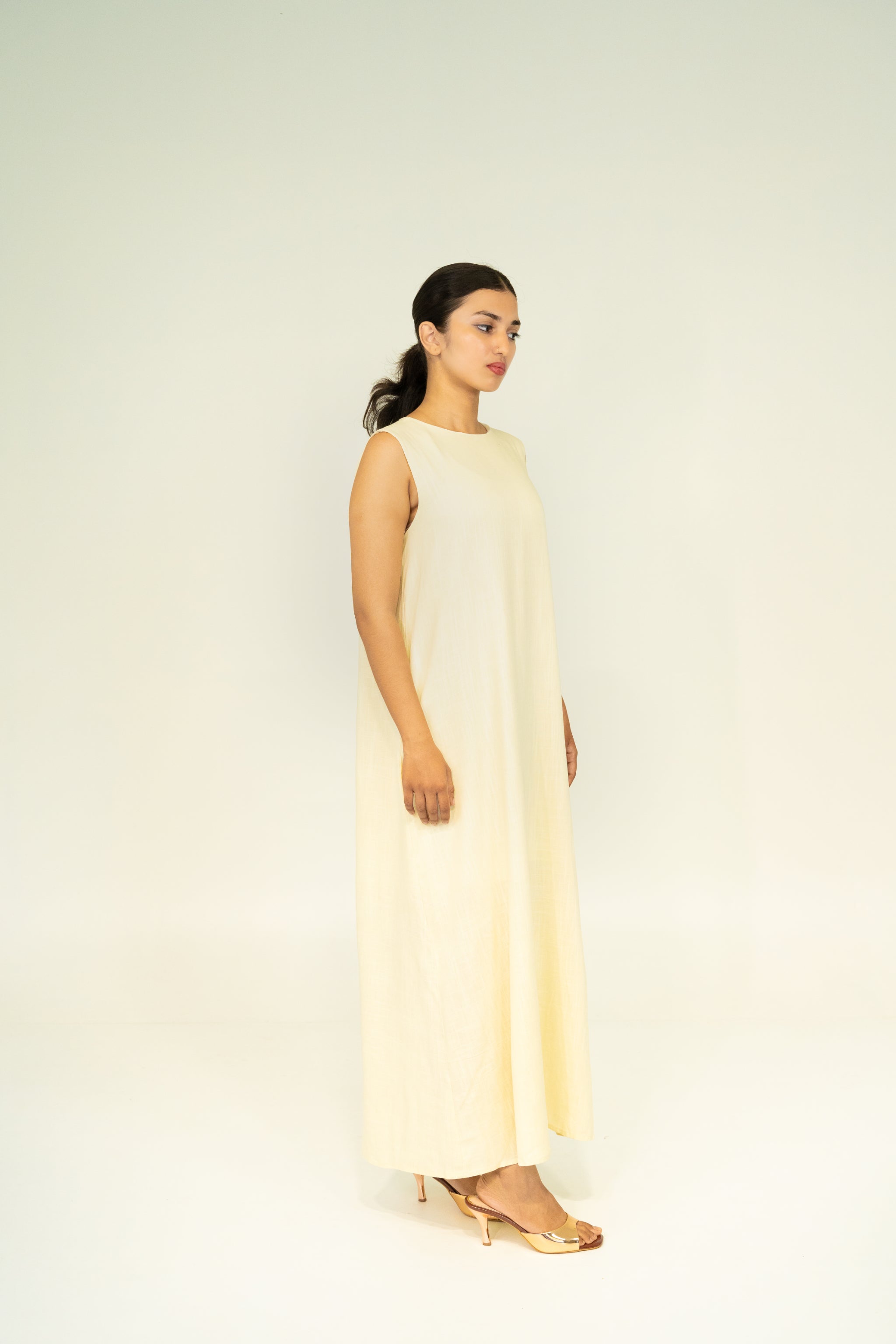 yellow soft flow maxi dresses