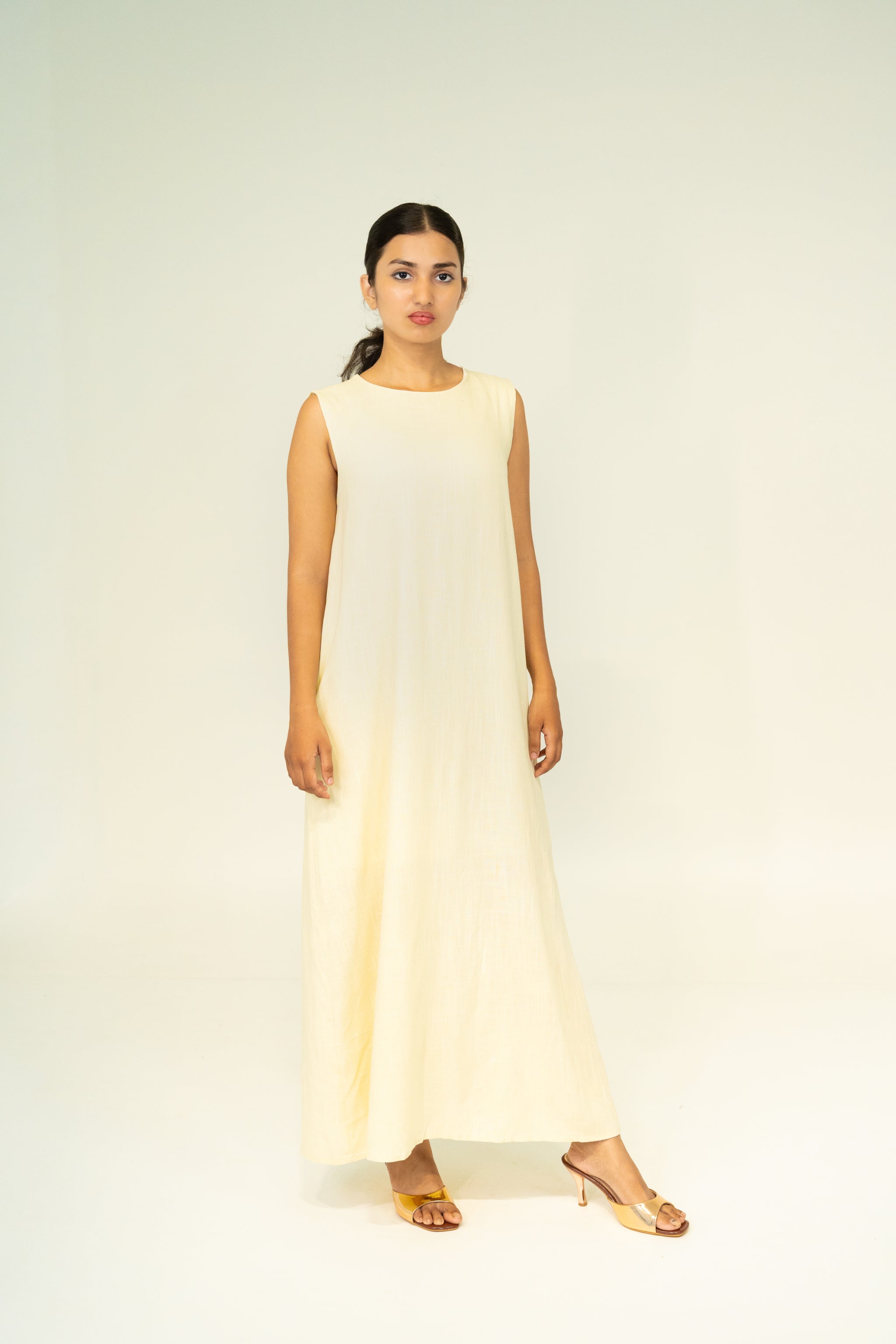 yellow soft flow maxi dresses